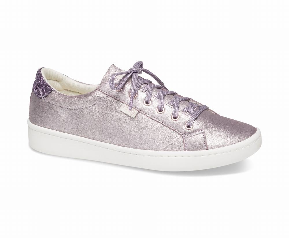 Women's Keds x kate spade new york Ace Glitter Metallic Leather Wedding Shoes Light Purple 4905728AJ